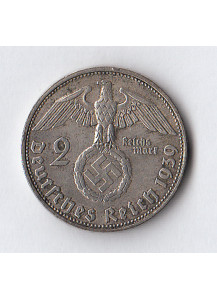1939 - 2 Marchi argento  Paul von Hindenburg  Zecca D